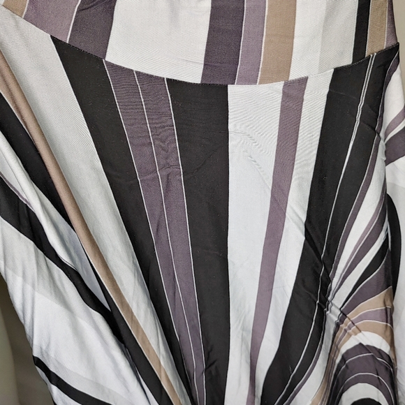 H&M Striped Skater Skirt Removable Tie Belt Size 4 - Picture 6 of 7